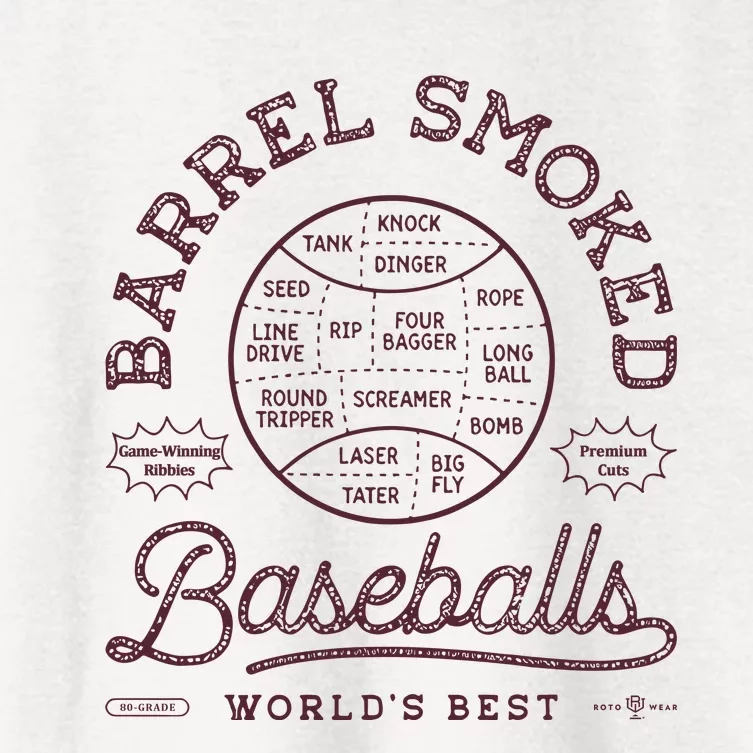 Barrel Smoked Baseballs Women's Crop Top Tee