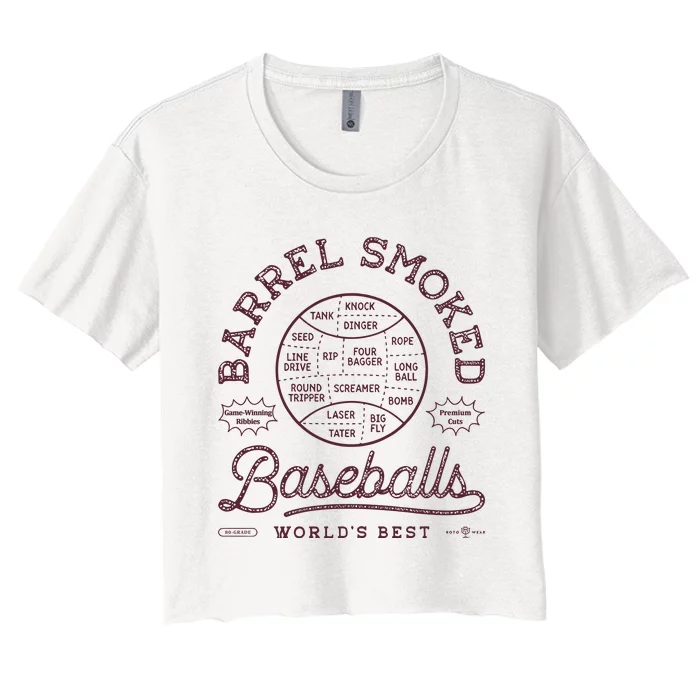 Barrel Smoked Baseballs Women's Crop Top Tee