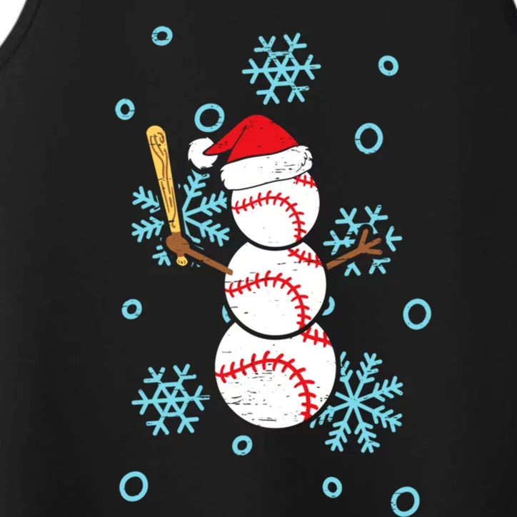 Baseball Snow Bat Pitcher Catcher Snow Holidays Gift Performance Tank