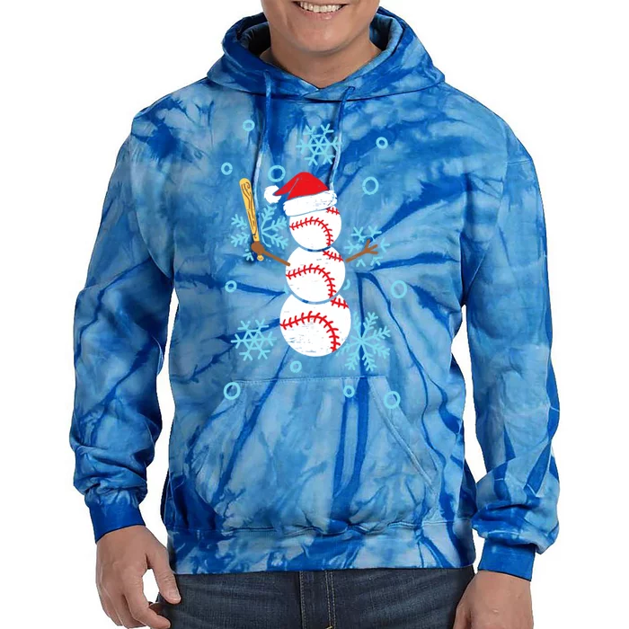 Baseball Snow Bat Pitcher Catcher Snow Holidays Gift Tie Dye Hoodie