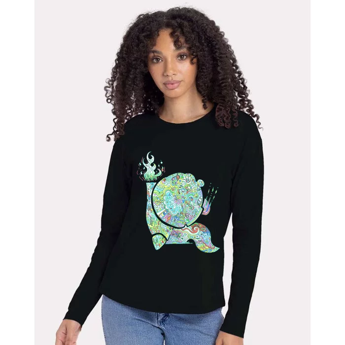 Burning Snail Womens Cotton Relaxed Long Sleeve T-Shirt