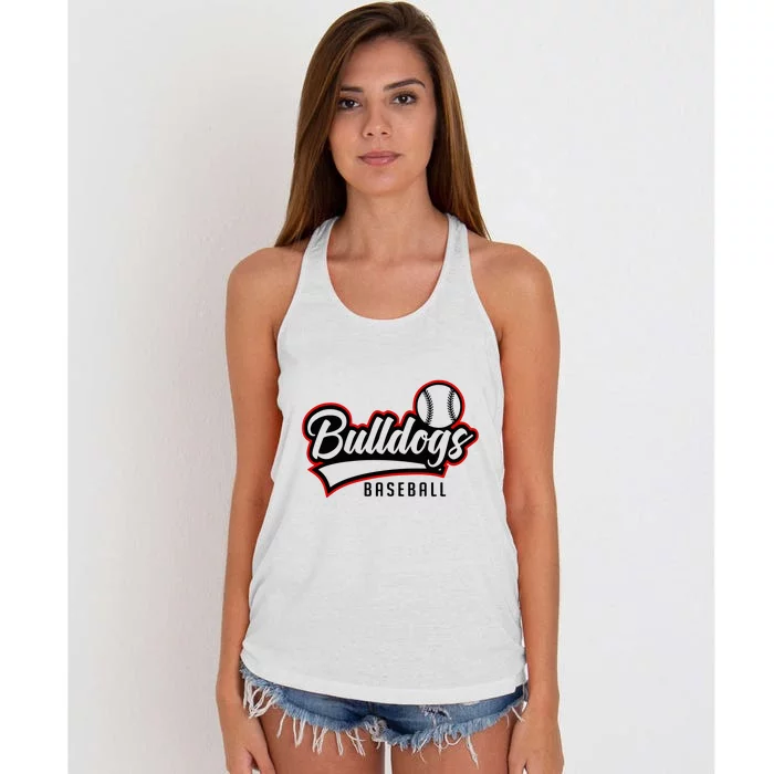 Baseball Sport Bulldog Baseball Women's Knotted Racerback Tank