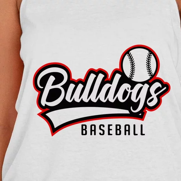 Baseball Sport Bulldog Baseball Women's Knotted Racerback Tank