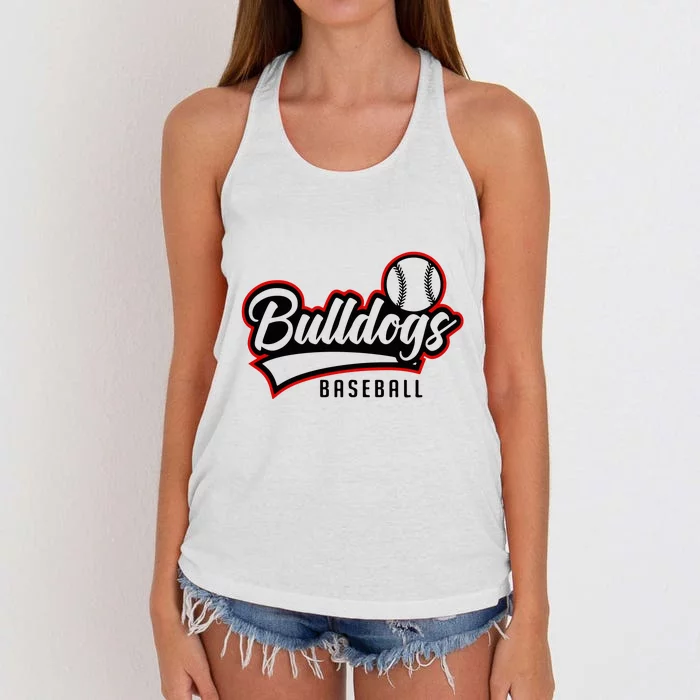 Baseball Sport Bulldog Baseball Women's Knotted Racerback Tank