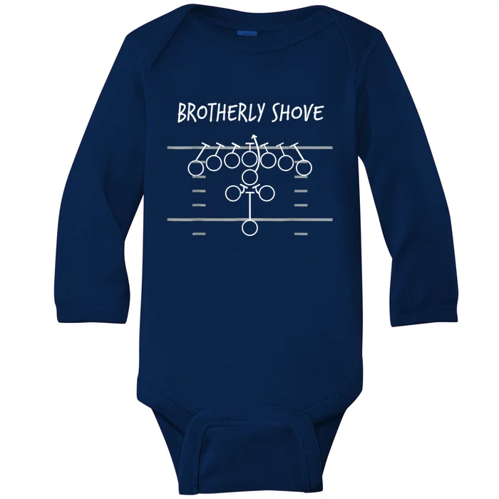 Brotherly Shove Baby Long Sleeve Bodysuit