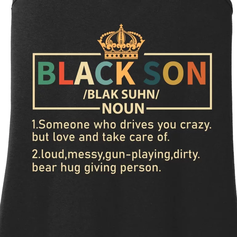 Black Son Blak Suhn noun For Black History Month Gift Ladies Essential Tank