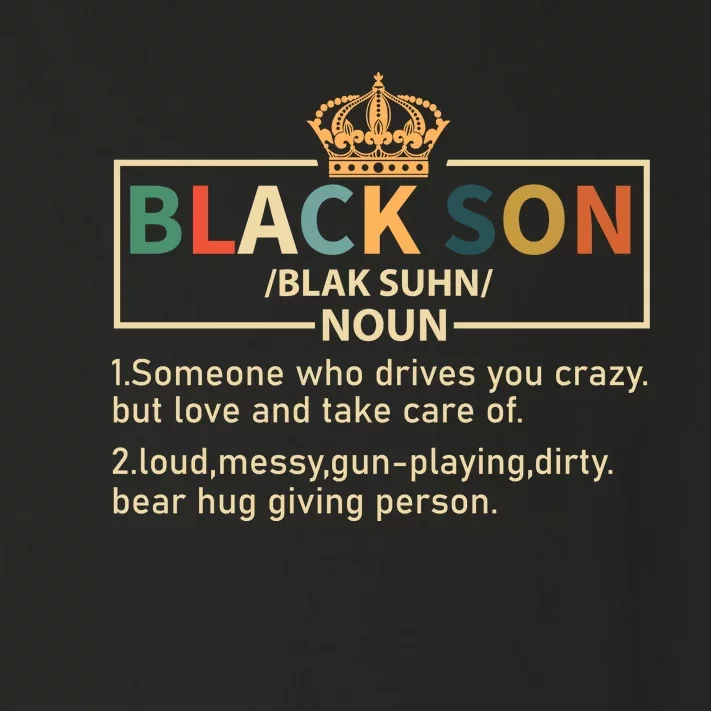 Black Son Blak Suhn noun For Black History Month Gift Toddler Long Sleeve Shirt