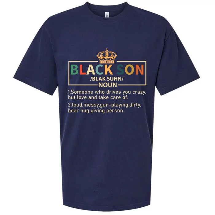 Black Son Blak Suhn noun For Black History Month Gift Sueded Cloud Jersey T-Shirt