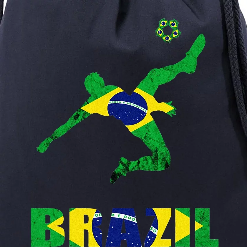 Brazil Soccer Brazilian Football Player Brasileiro Player Drawstring Bag