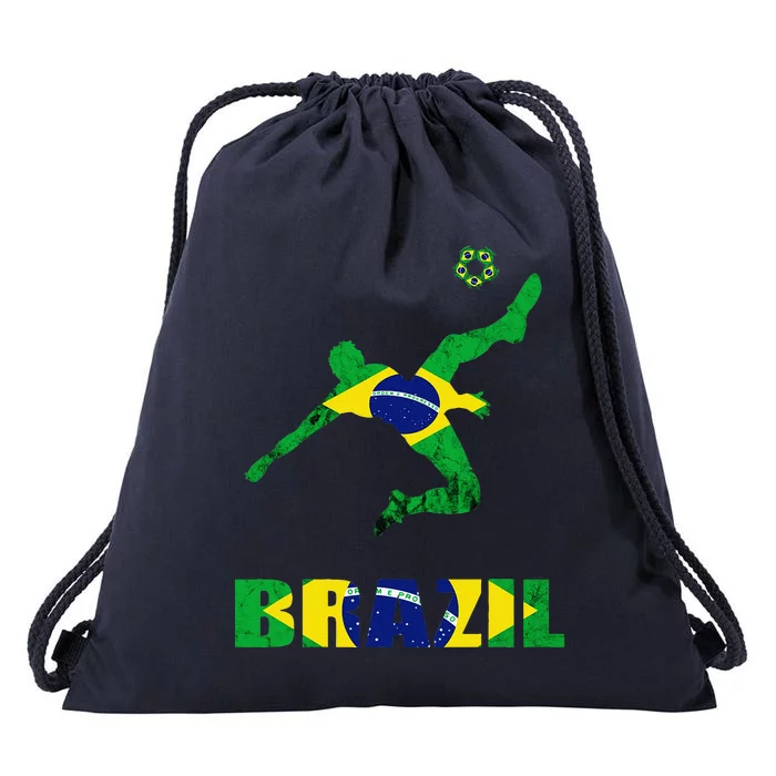 Brazil Soccer Brazilian Football Player Brasileiro Player Drawstring Bag