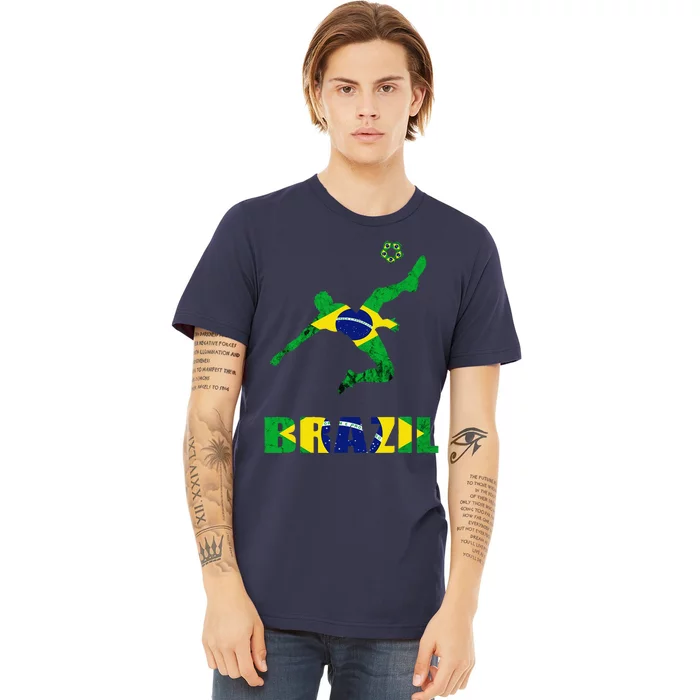 Brazil Soccer Brazilian Football Player Brasileiro Player Premium T-Shirt