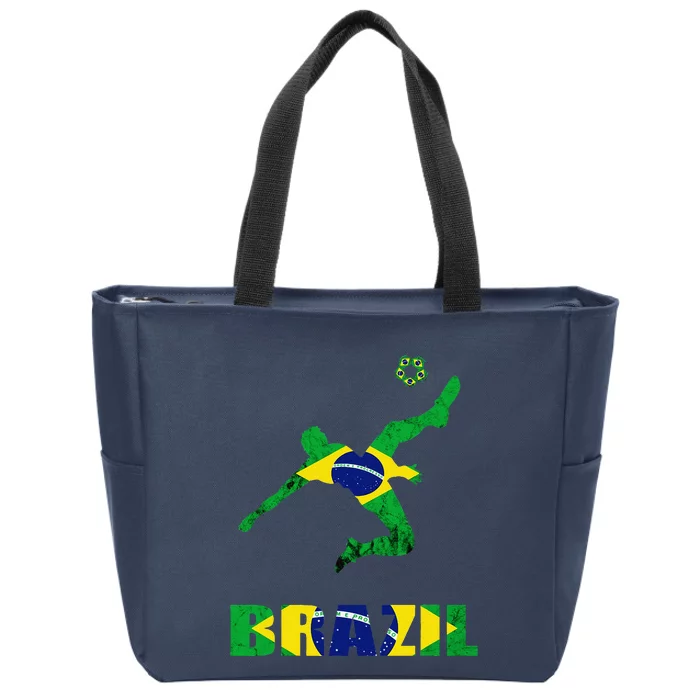 Brazil Soccer Brazilian Football Player Brasileiro Player Zip Tote Bag