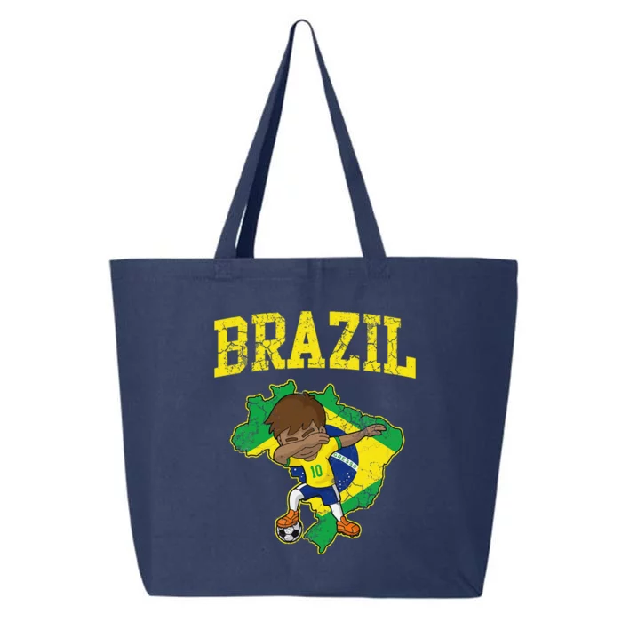 Brazil Soccer Boy Brazilian Football Dabbing 25L Jumbo Tote