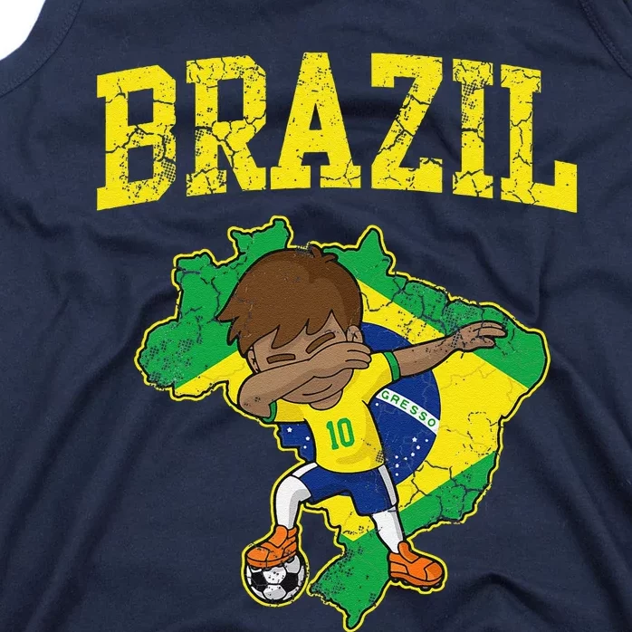 Brazil Soccer Boy Brazilian Football Dabbing Tank Top