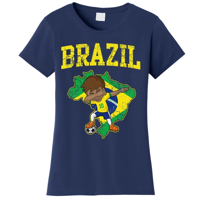 Brazil Soccer Boy Brazilian Football Dabbing Women's T-Shirt