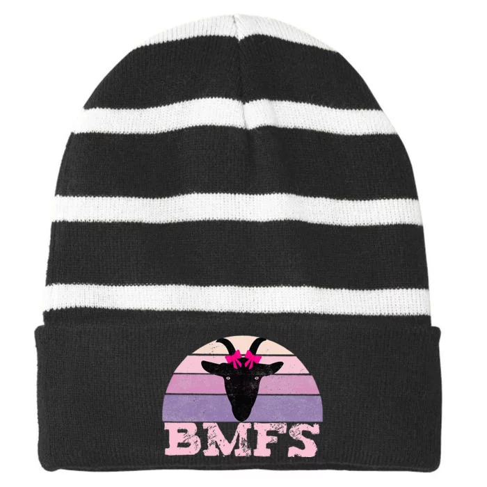 Billy Strings Bmfs Nanny Goat Vintage Sunset Striped Beanie with Solid Band