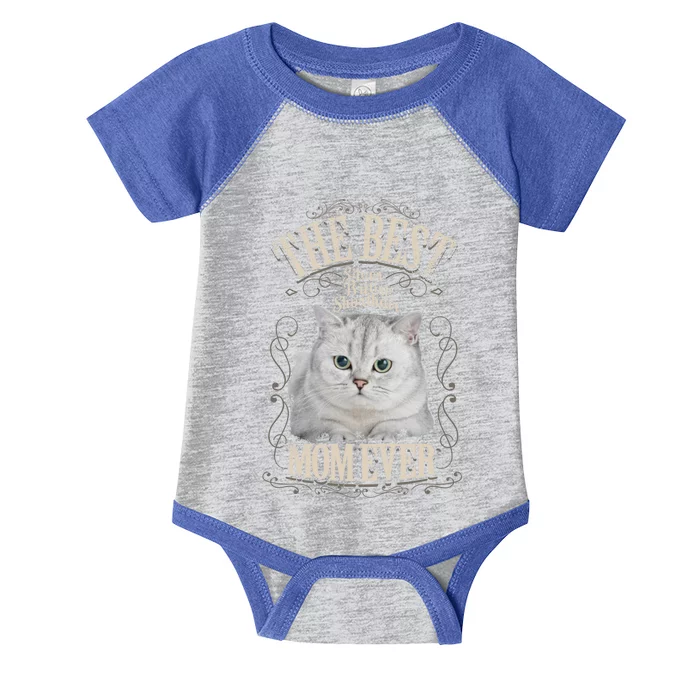 Best Silver British Shorthair Mom Ever Funny Cat Lover Funny Gift Infant Baby Jersey Bodysuit