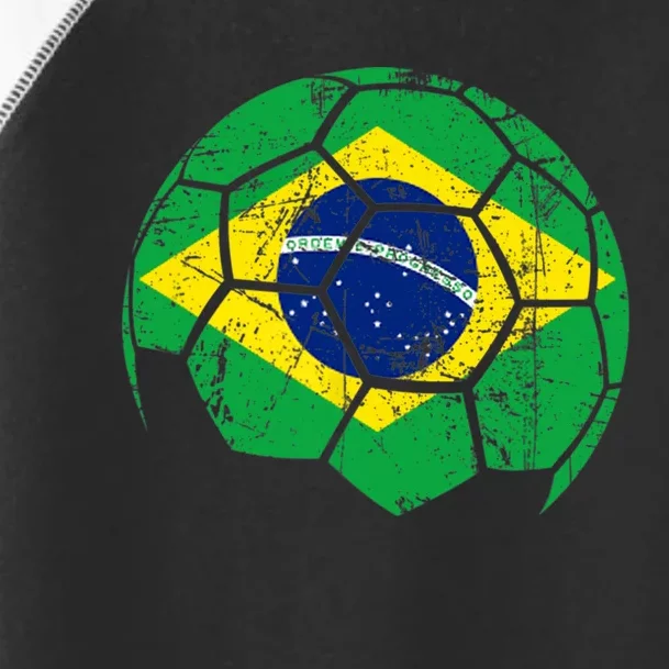 Brazil Soccer Ball Flag Jersey Toddler Fine Jersey T-Shirt