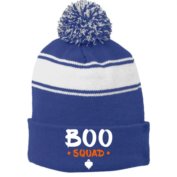 Boo Squad Boo Crew Matching Family Halloween Gift Stripe Pom Pom Beanie