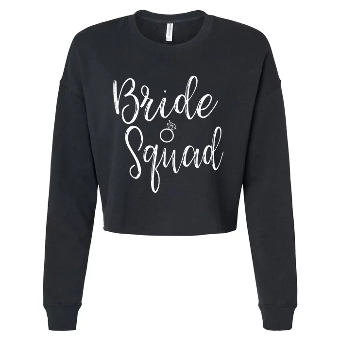 Bride Squad Bachelorette Party Bridesmaid Bridal Shower Cropped Pullover Crew