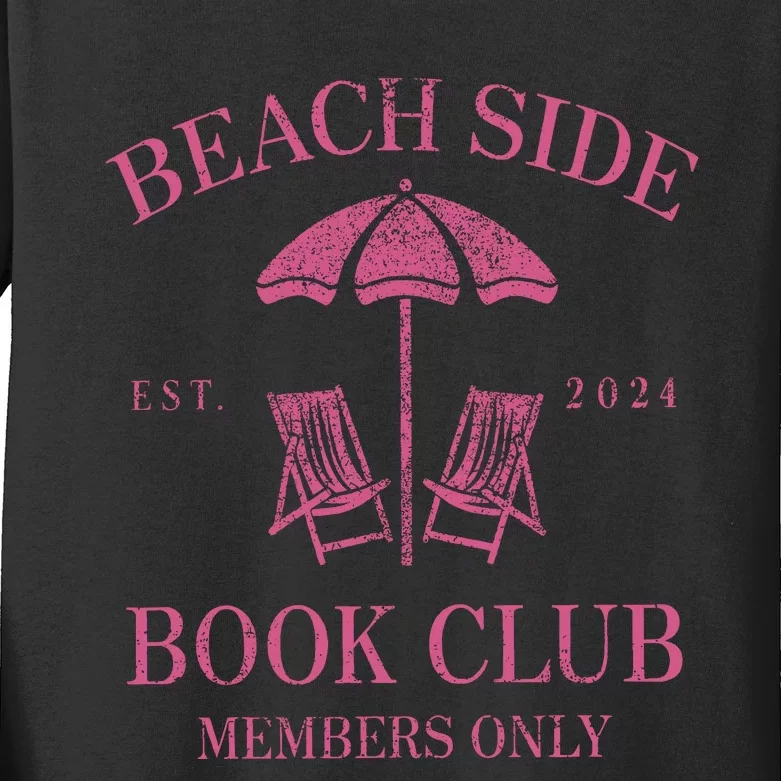 Beach Side Book Club Members Only Kids Long Sleeve Shirt