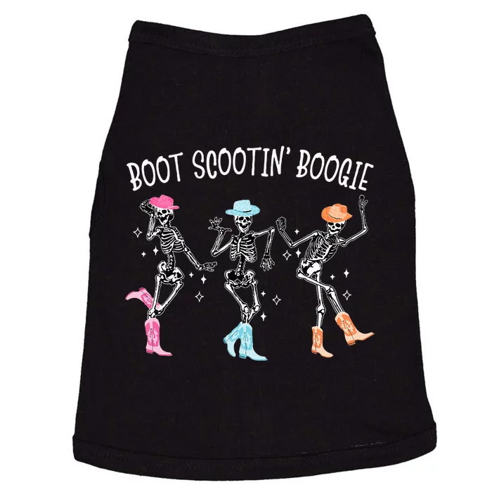 Boot Scootin Boogie Retro Western Skeleton Dancing Cowboys Doggie Tank