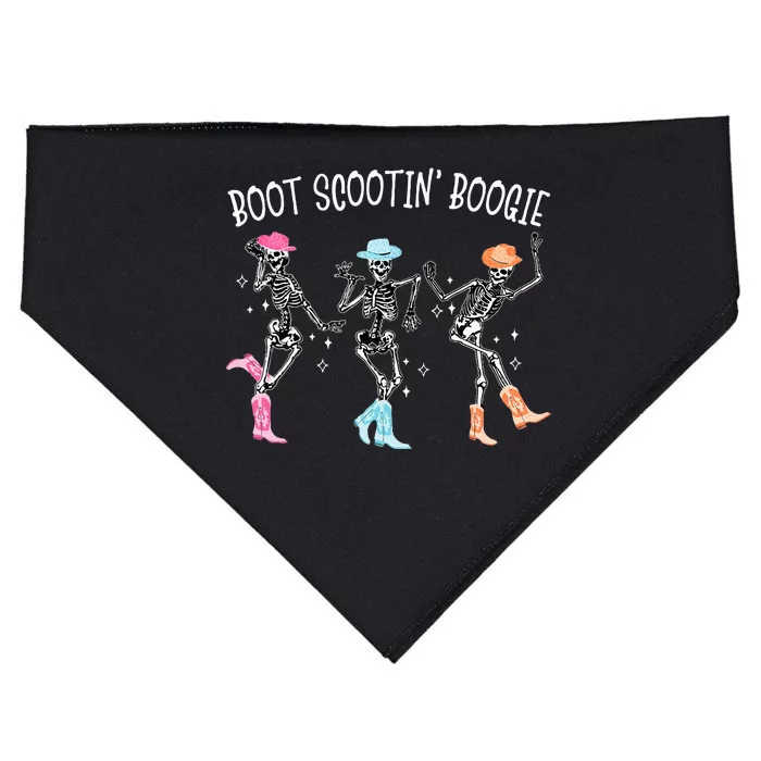 Boot Scootin Boogie Retro Western Skeleton Dancing Cowboys USA-Made Doggie Bandana