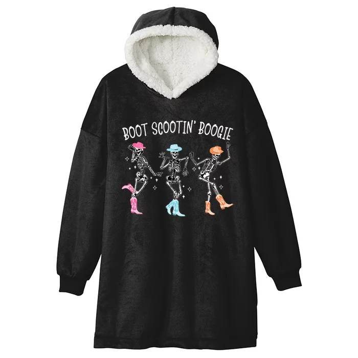 Boot Scootin Boogie Retro Western Skeleton Dancing Cowboys Hooded Wearable Blanket