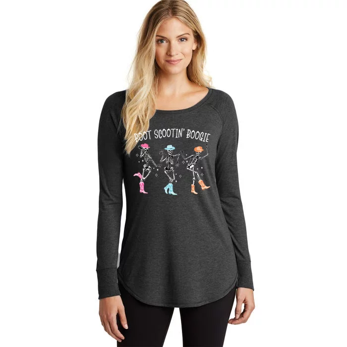 Boot Scootin Boogie Retro Western Skeleton Dancing Cowboys Women's Perfect Tri Tunic Long Sleeve Shirt