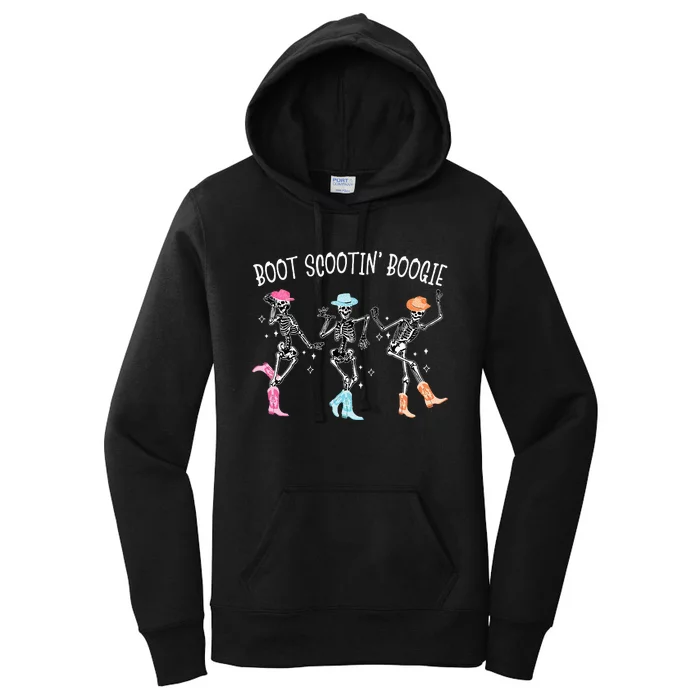 Boot Scootin Boogie Retro Western Skeleton Dancing Cowboys Women's Pullover Hoodie