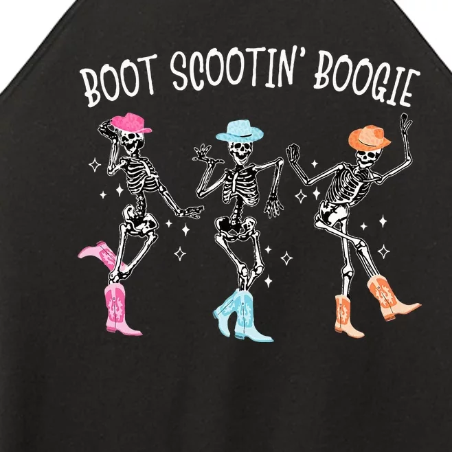 Boot Scootin Boogie Retro Western Skeleton Dancing Cowboys Women’s Perfect Tri Rocker Tank