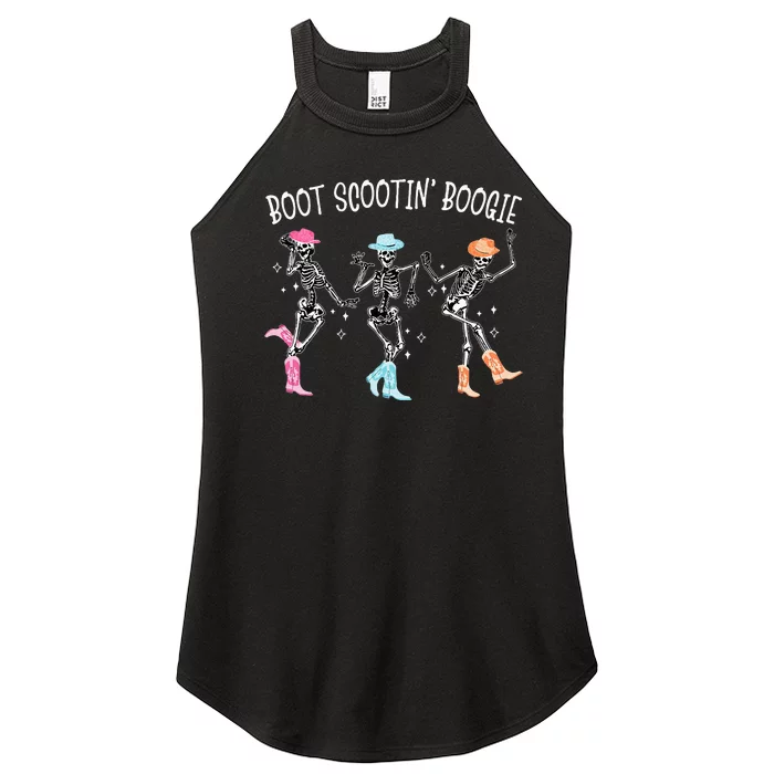 Boot Scootin Boogie Retro Western Skeleton Dancing Cowboys Women’s Perfect Tri Rocker Tank