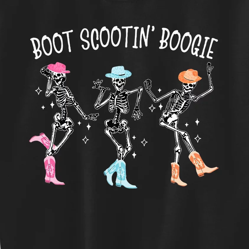 Boot Scootin Boogie Retro Western Skeleton Dancing Cowboys Kids Sweatshirt