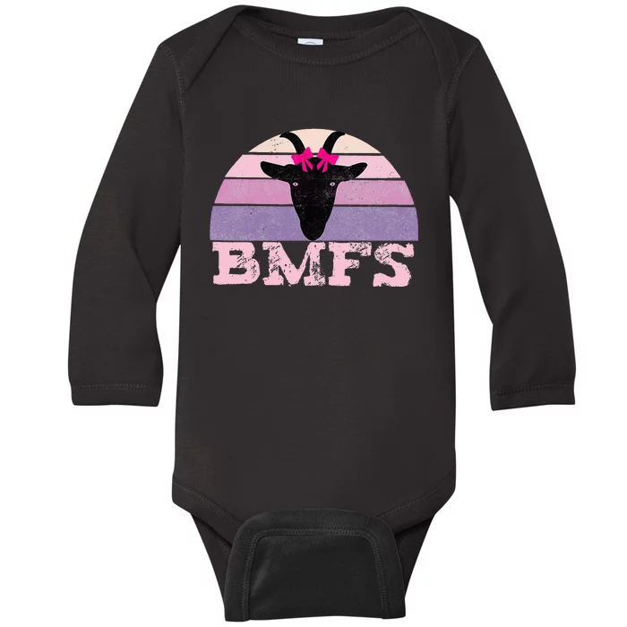 Billy Strings Bmfs Nanny Goat Vintage Sunset Baby Long Sleeve Bodysuit