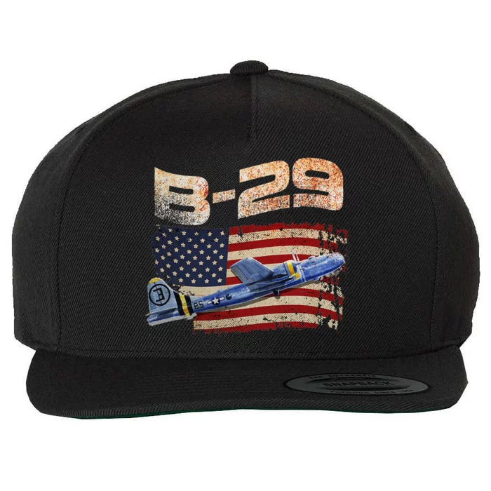 B29 Superfortress Bomber Airplane Pilot Gifts World War II Wool Snapback Cap