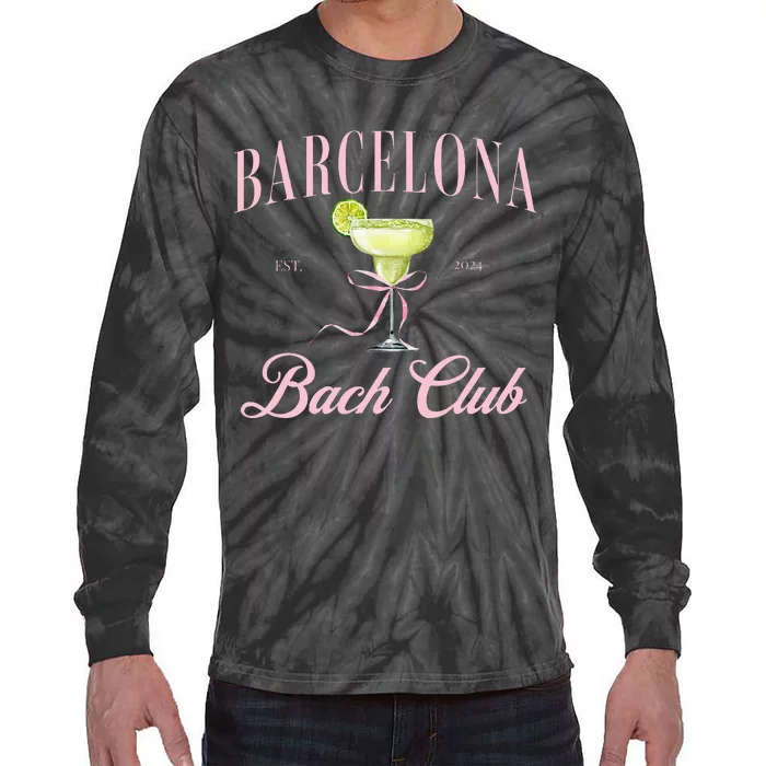 Barcelona Spain Bach Club Hen Do Party 2024 Bachelorette Tie-Dye Long Sleeve Shirt