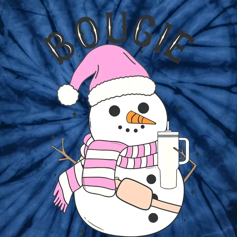 Boojee Snowman Bougie Snowman Stanley Boojee Holiday Tie-Dye T-Shirt