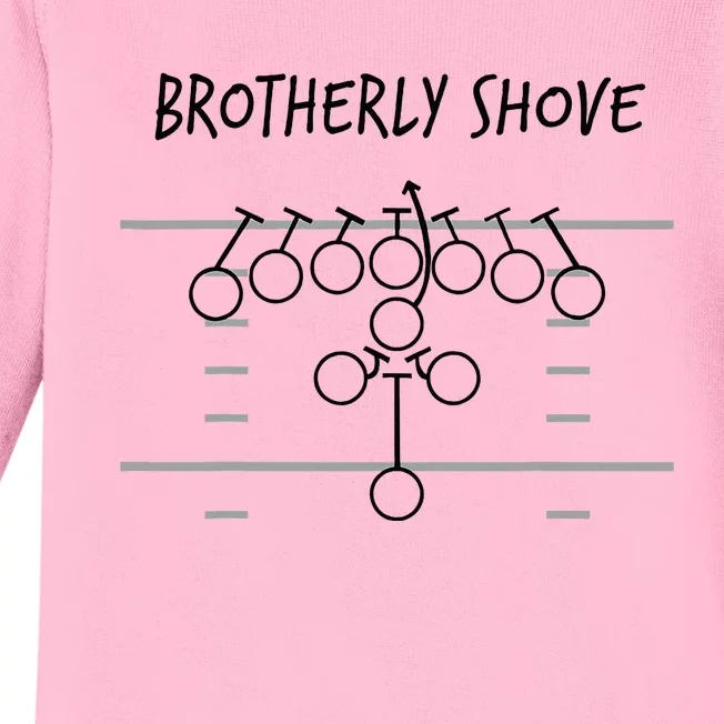 Brotherly Shove Baby Long Sleeve Bodysuit