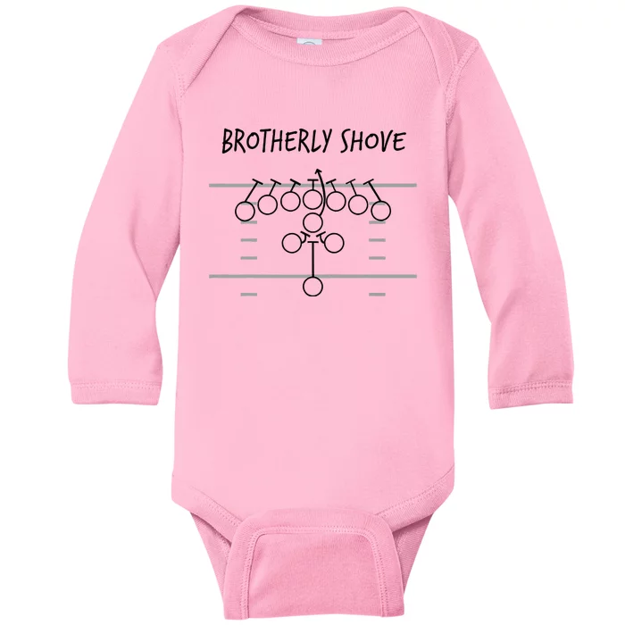 Brotherly Shove Baby Long Sleeve Bodysuit