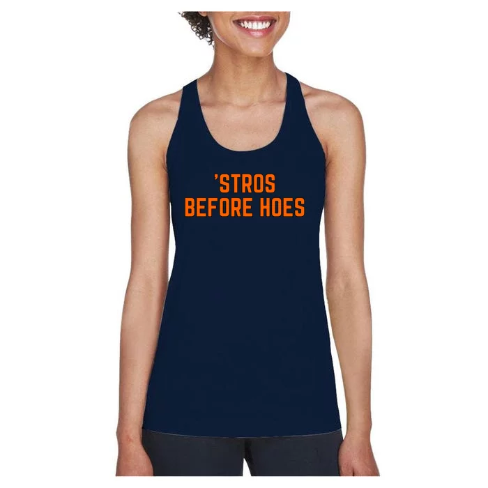 Baseball Stros Before Hoes Houston Women's Racerback Tank