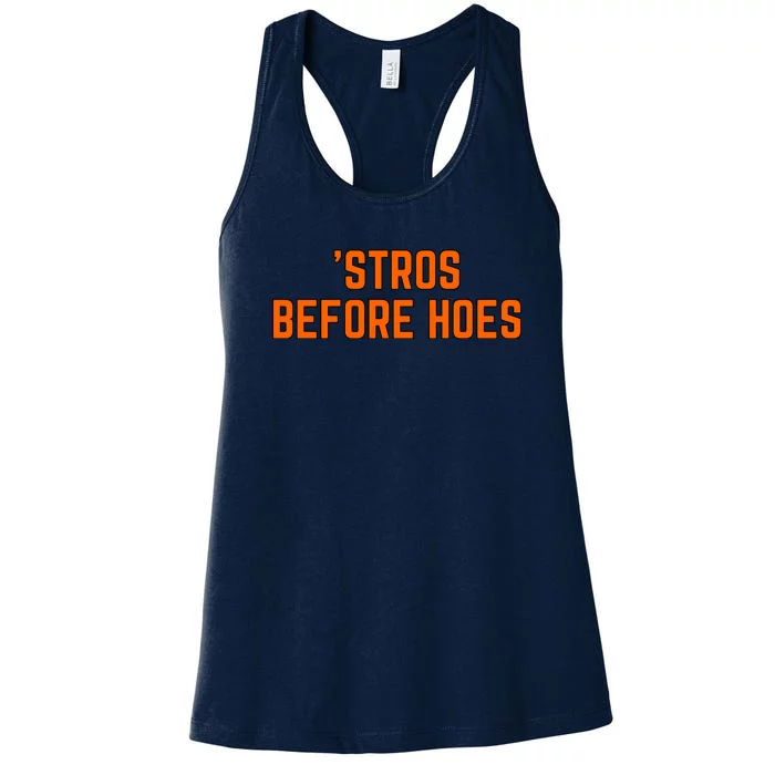 Baseball Stros Before Hoes Houston Women's Racerback Tank