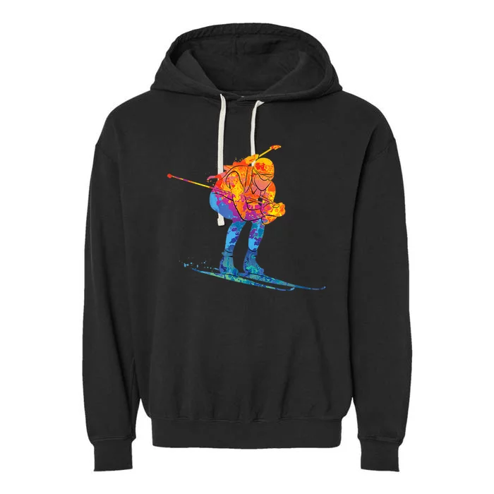 Biathlete Skiing Biathlon Garment-Dyed Fleece Hoodie