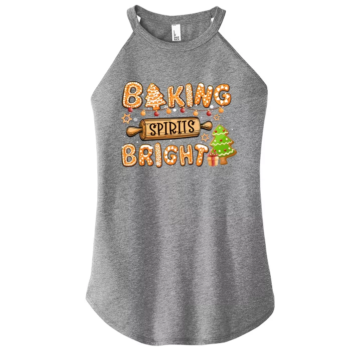 Baking Spirits Bright Chirstmas Cookie Gingerbread Holiday Gift Women’s Perfect Tri Rocker Tank