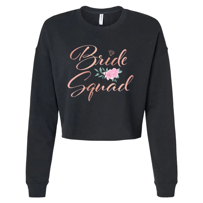 Bride Squad Bachelorette Party Bridal Shower Bridesmaid Cropped Pullover Crew