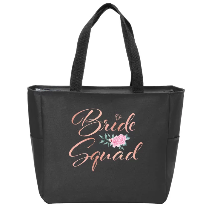 Bride Squad Bachelorette Party Bridal Shower Bridesmaid Zip Tote Bag