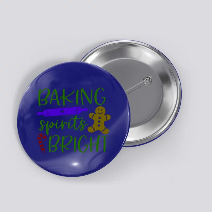 Baking Spirits Bright Christmas Cookies Holiday Noel Item Cute Gift Button