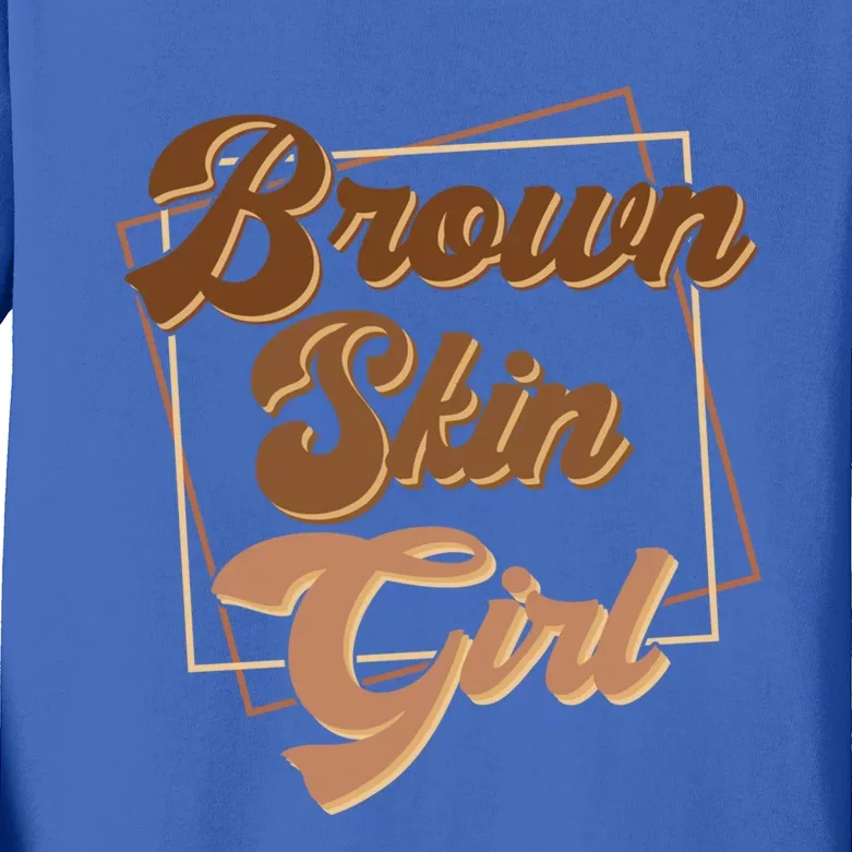 Brown Skin Black Blm Melanin Queen Magic Juneteenth Meaningful Gift Kids Long Sleeve Shirt