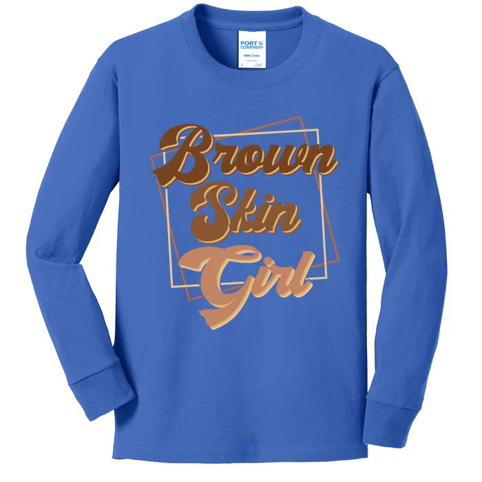 Brown Skin Black Blm Melanin Queen Magic Juneteenth Meaningful Gift Kids Long Sleeve Shirt