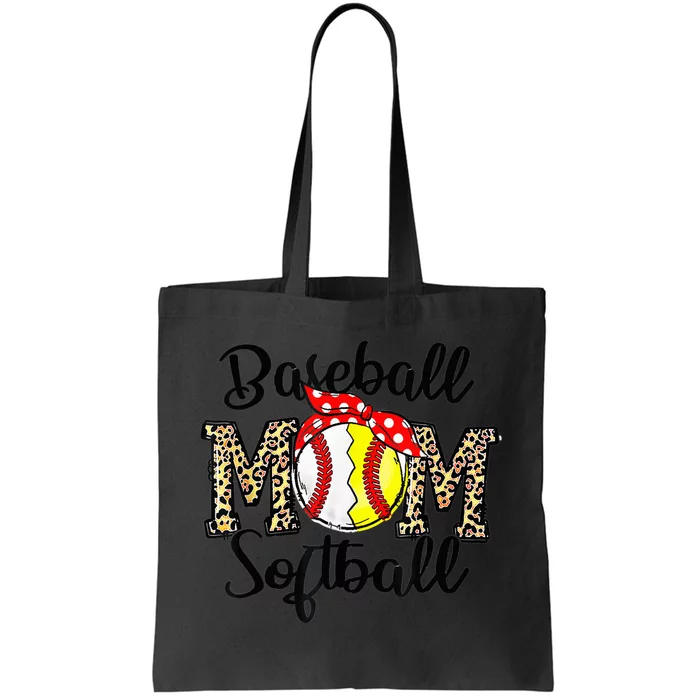 Bleached Softball Baseball Mom Leopard Tee Mothers Day Wo Tote Bag