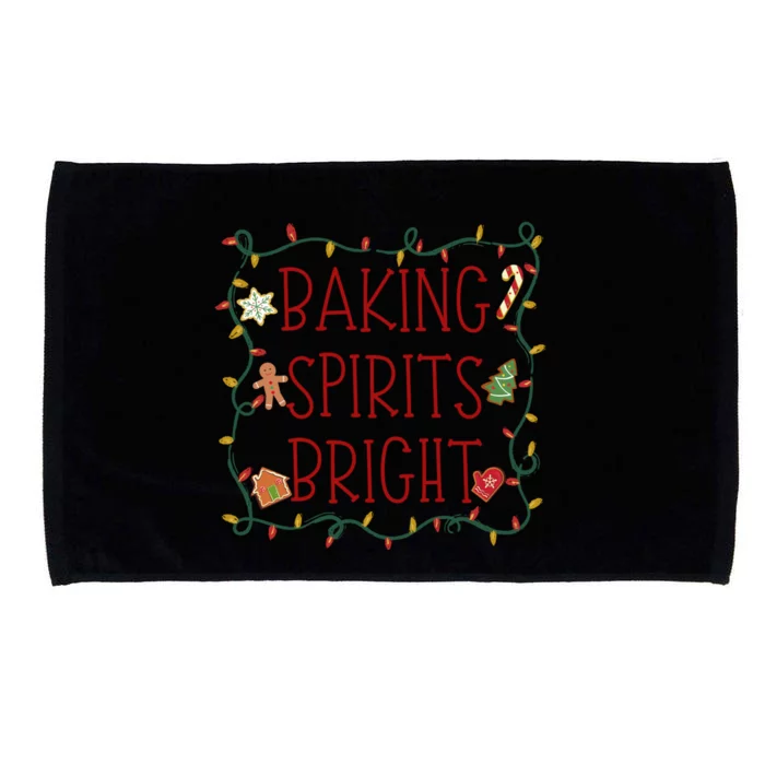 Baking Spirits Bright Cookies Christmas Holiday Baker Funny Gift Microfiber Hand Towel